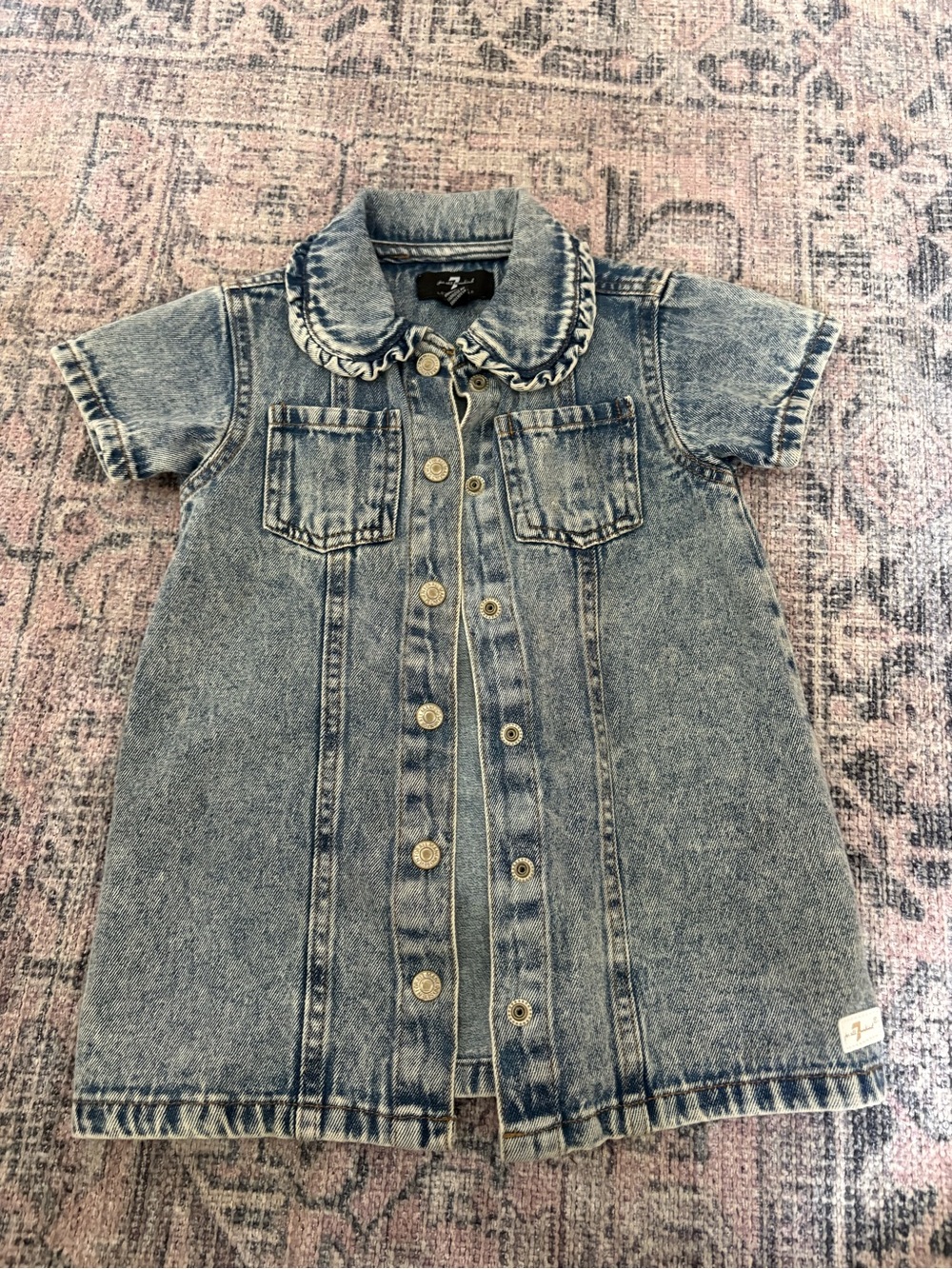 Girls' Denim Button-Front Dress Jacket - Light Blue